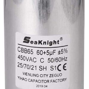 Capacitor for AC 60 + 5 MFD, 450 Volt