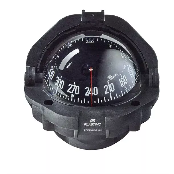 Plastimo Offshore 105 Compass – Black Housing Black Conical Card Zone ABC (Worldwide)