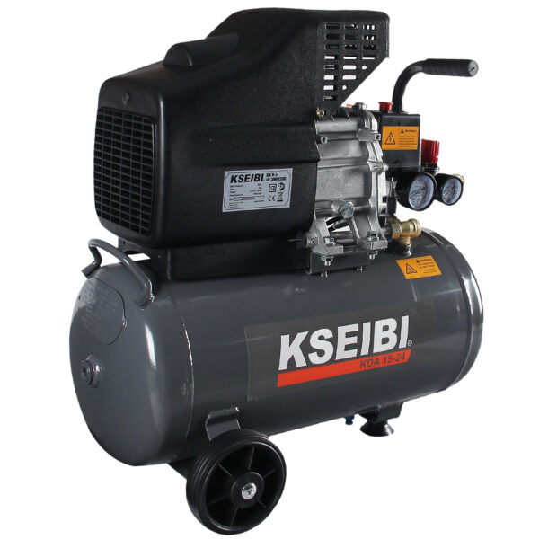 kseibi KDA15-24 Air Compressor, with its 24L capacity, 2HP motor, and 1500W power rating